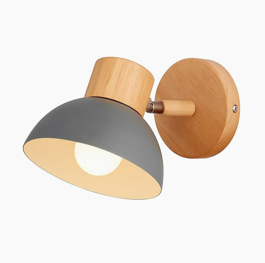 Applique orientabile in legno e metallo per parete con attacco E27 - ambraled