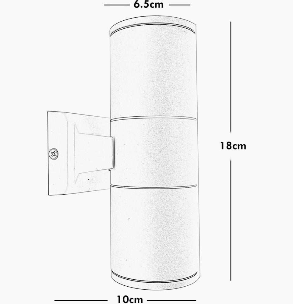 Applique esterna a parete doppia emissione – Giardino, protezione IP55, 2 portalampade GU10 - ambraled
