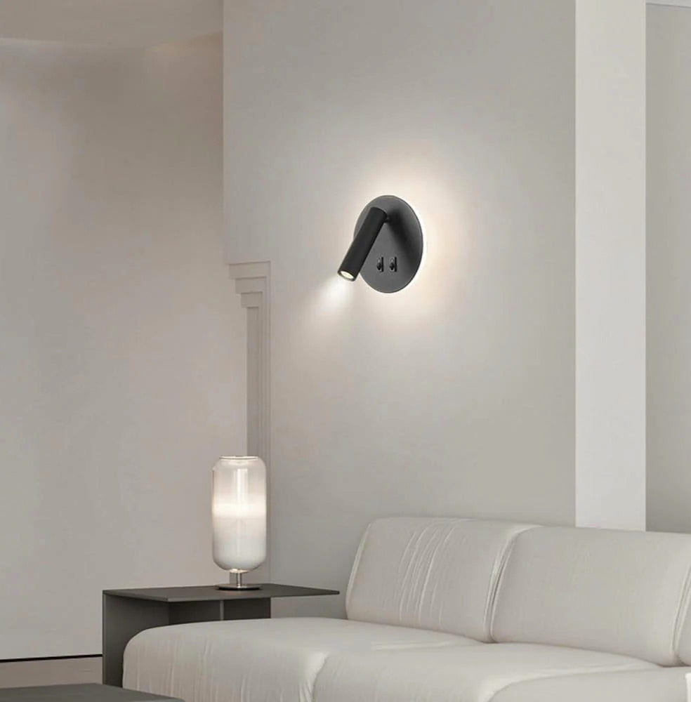 Applique orientabile a parete – Doppia fonte luminosa, 8W, luce calda - ambraled