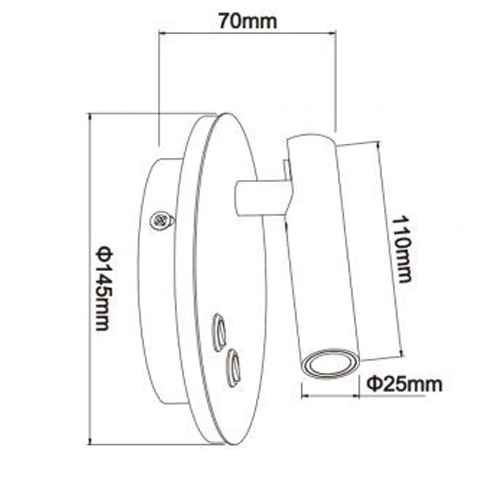 Applique orientabile a parete – Doppia fonte luminosa, 8W, luce calda - ambraled