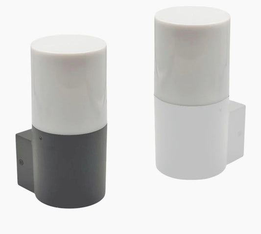 Applique da esterno in bianco e grigio – Lampada da muro attacco E27 IP54 - ambraled