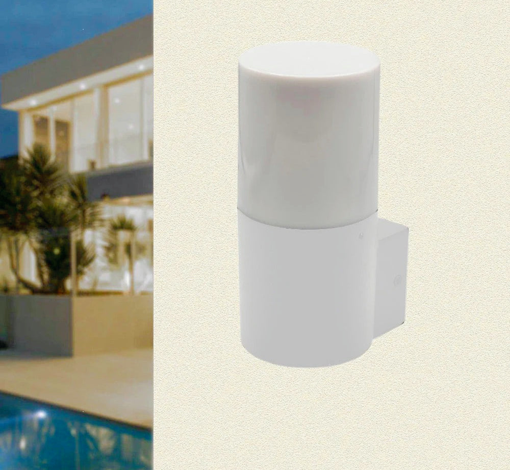 Applique da esterno in bianco e grigio – Lampada da muro attacco E27 IP54 - ambraled