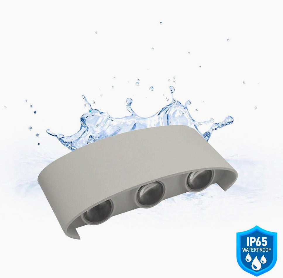 Applique doppia emissione 6 LED 16W grigio – Tecnologia CCT IP65 - ambraled