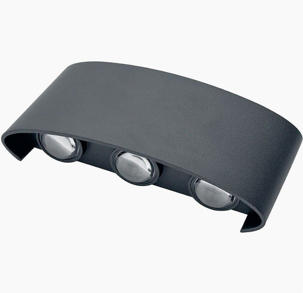 Applique doppia emissione 6 LED 16W nero – Tecnologia CCT IP65 - ambraled