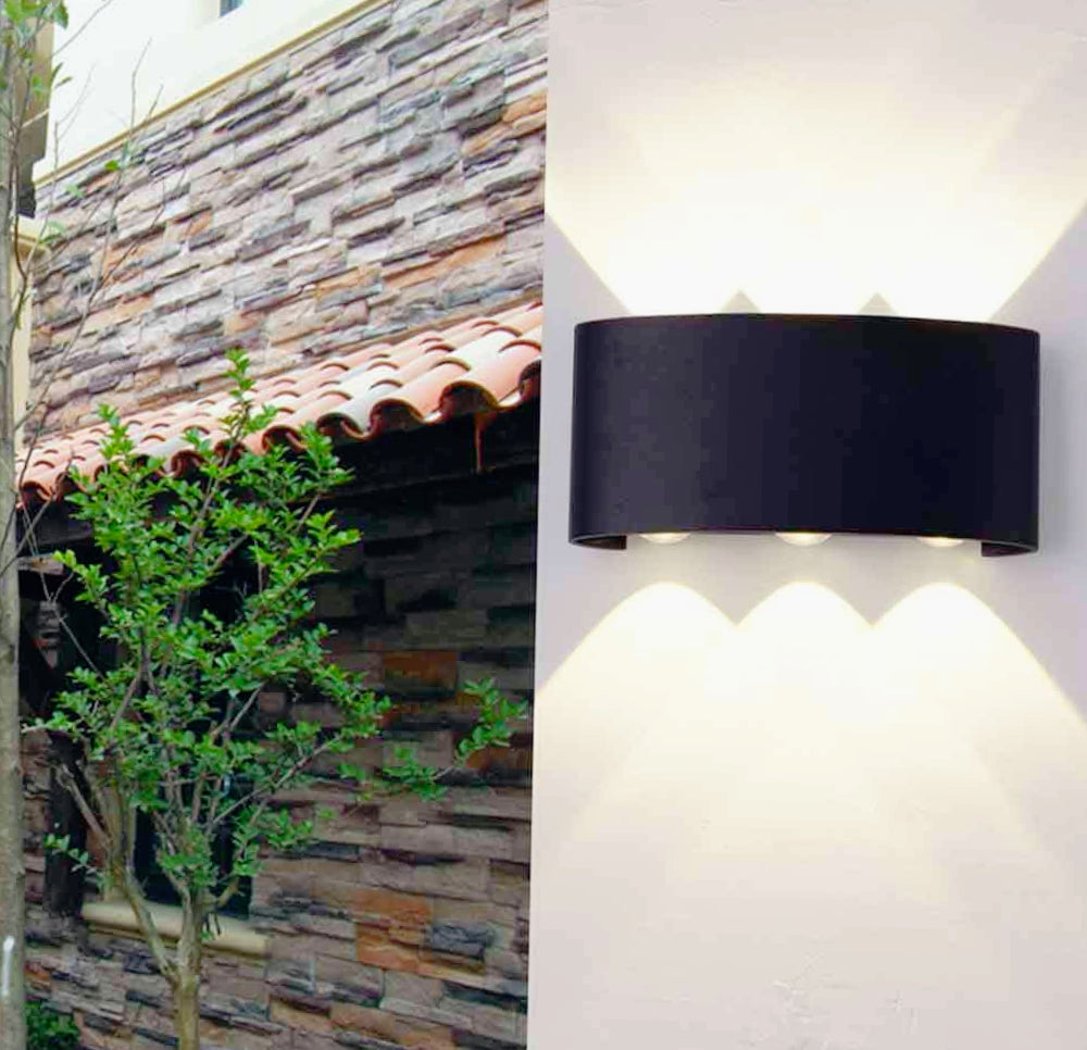 Applique doppia emissione 6 LED 16W nero – Tecnologia CCT IP65 - ambraled