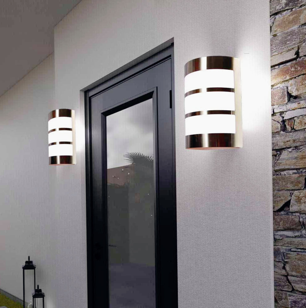 Applique in acciaio a fasce per esterni – Balcone e terrazzo, attacco E27 IP44 - ambraled