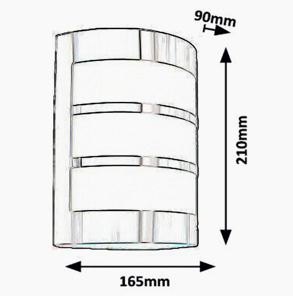 Applique in acciaio a fasce per esterni – Balcone e terrazzo, attacco E27 IP44 - ambraled