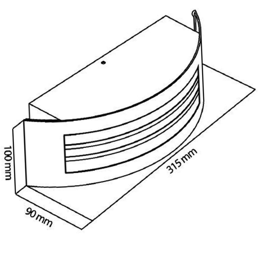 Applique in acciaio curvo per esterni E27 – Ideale per terrazzi e balconi, protezione IP44 - ambraled