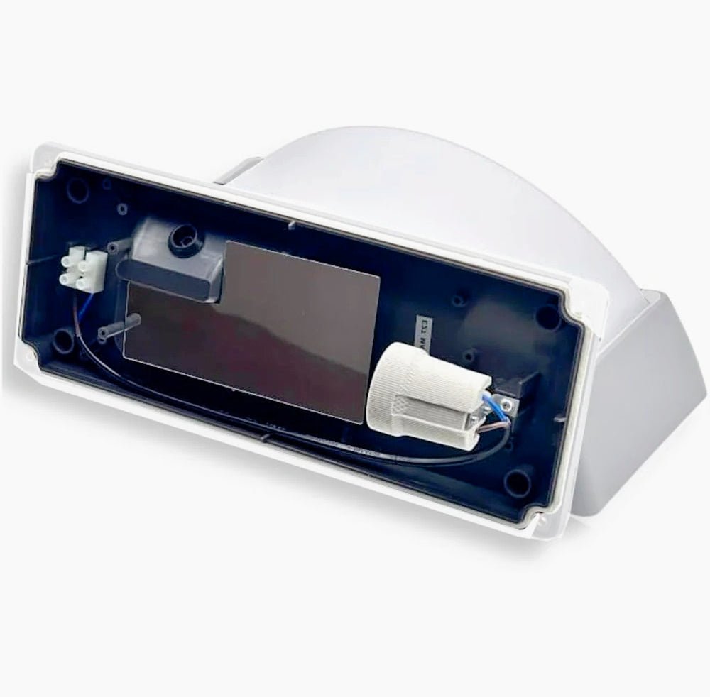 Applique a parete per esterni – Lampada da muro E27, colori grigio e bianco, protezione IP54 - ambraled