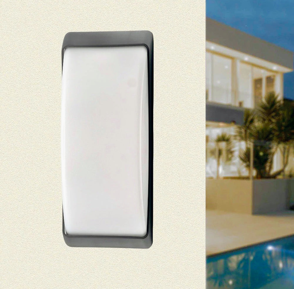 Applique a parete per esterni – Lampada da muro E27, colori grigio e bianco, protezione IP54 - ambraled
