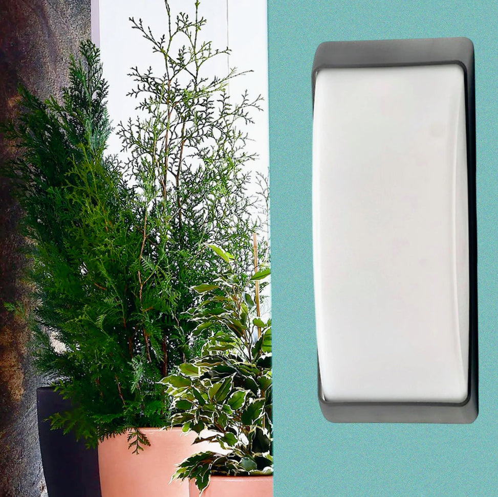 Applique a parete per esterni – Lampada da muro E27, colori grigio e bianco, protezione IP54 - ambraled