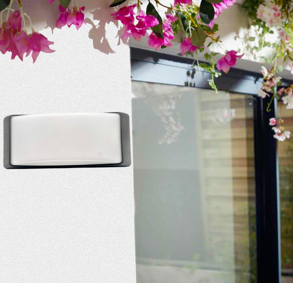 Applique a parete per esterni – Lampada da muro E27, colori grigio e bianco, protezione IP54 - ambraled
