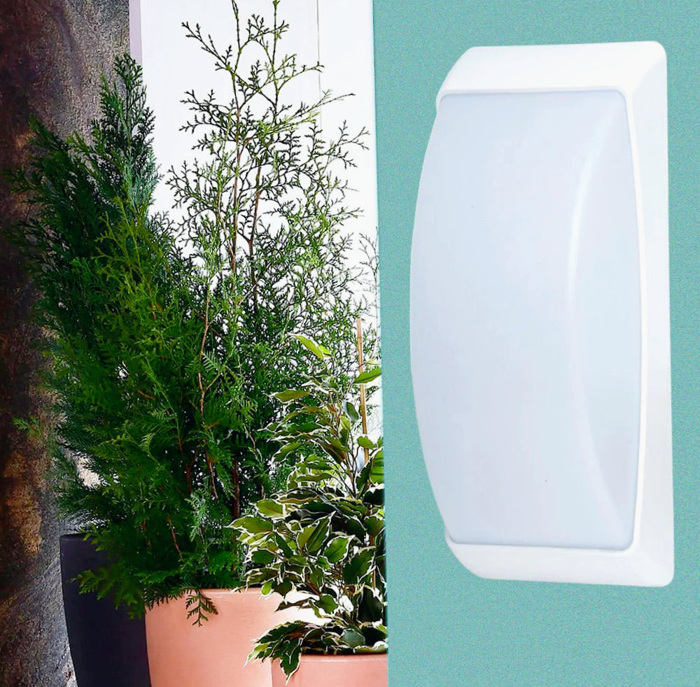 Applique a parete per esterni – Lampada da muro E27, colori grigio e bianco, protezione IP54 - ambraled