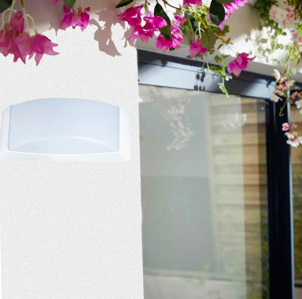 Applique a parete per esterni – Lampada da muro E27, colori grigio e bianco, protezione IP54 - ambraled