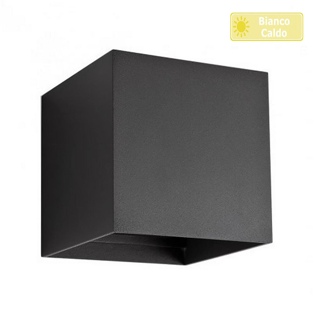 Applique LED COB 12W per parete nera – Doppia emissione luce IP55 - ambraled