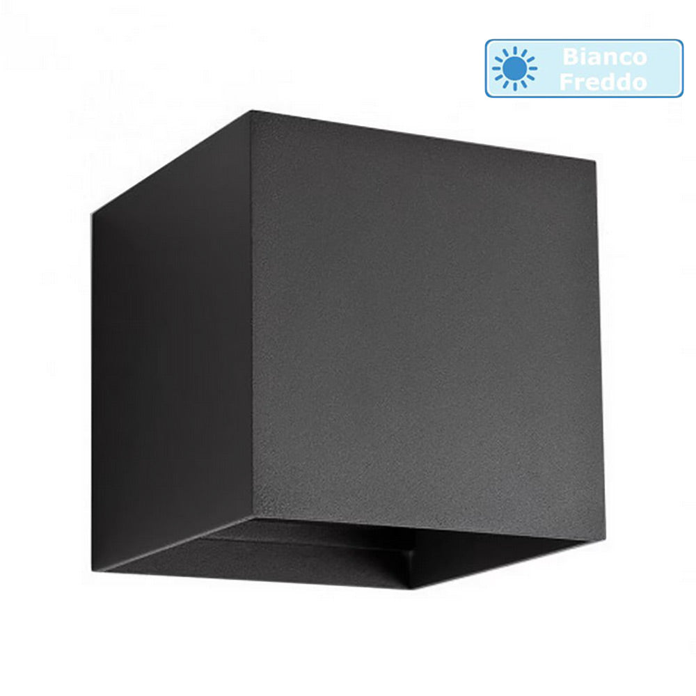 Applique LED COB 12W per parete nera – Doppia emissione luce IP55 - ambraled