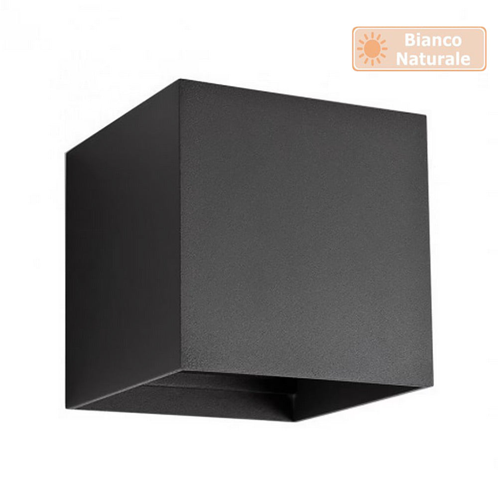 Applique LED COB 12W per parete nera – Doppia emissione luce IP55 - ambraled