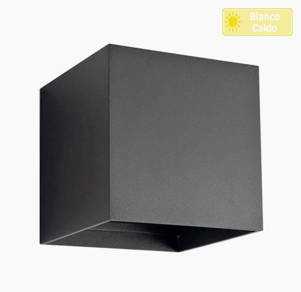 Applique LED COB 12W per parete nera – Doppia emissione luce IP55 - ambraled