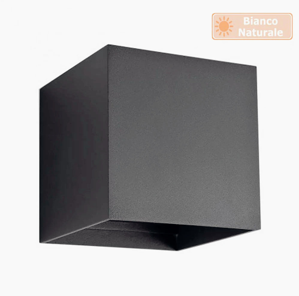 Applique LED COB 12W per parete nera – Doppia emissione luce IP55 - ambraled