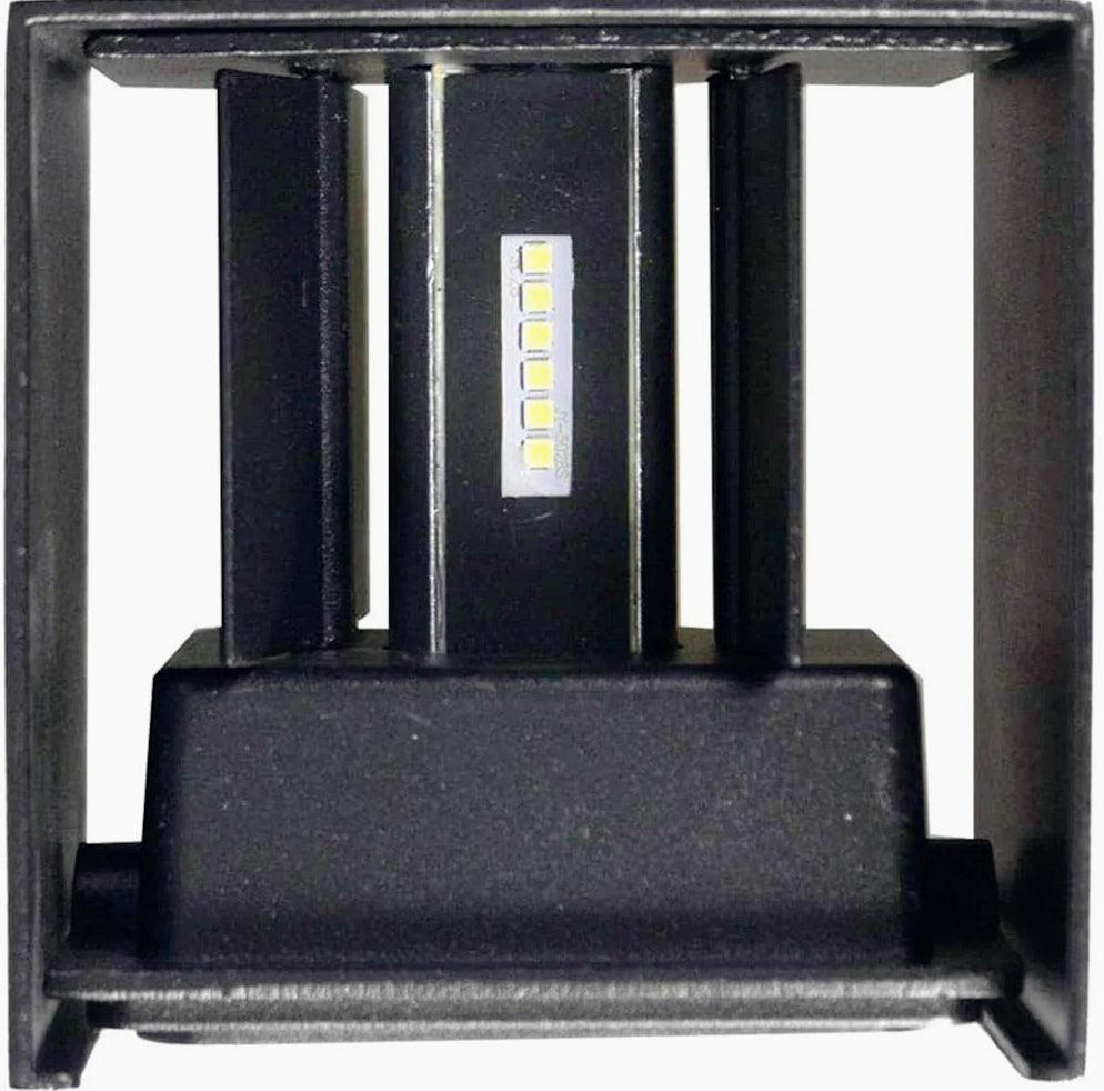 Applique LED COB 12W per parete nera – Doppia emissione luce IP55 - ambraled