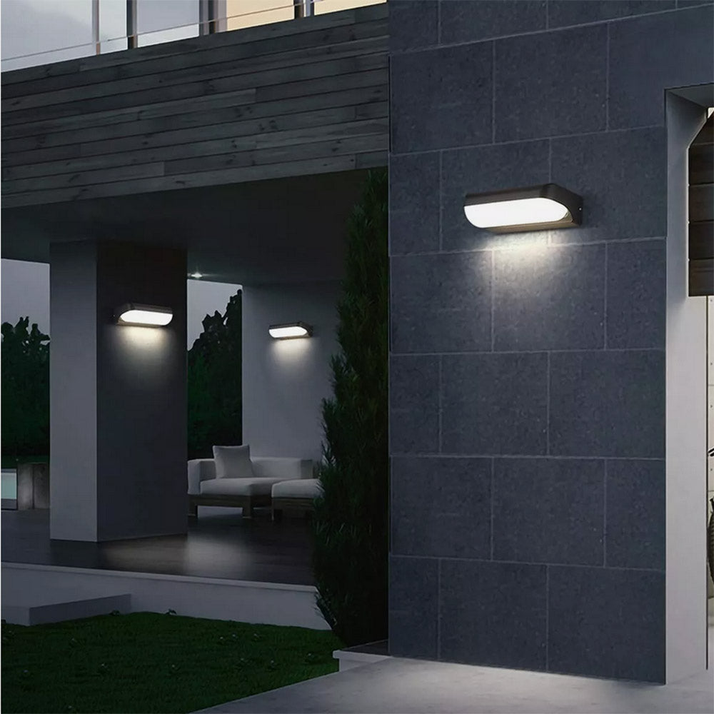 Applique LED esterna 12W – Colore nero, regolabile su 3000K / 4000K / 6500K, protezione IP65 - ambraled
