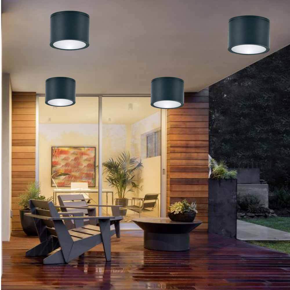 Applique soffitto a cilindro esterno – Supporto GU10, per balcone o terrazzo, protezione IP54 - ambraled