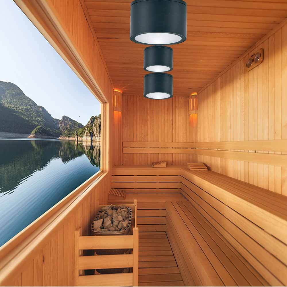Applique soffitto a cilindro esterno – Supporto GU10, per balcone o terrazzo, protezione IP54 - ambraled