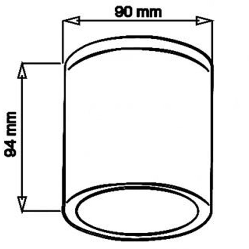Applique soffitto a cilindro esterno – Supporto GU10, per balcone o terrazzo, protezione IP54 - ambraled