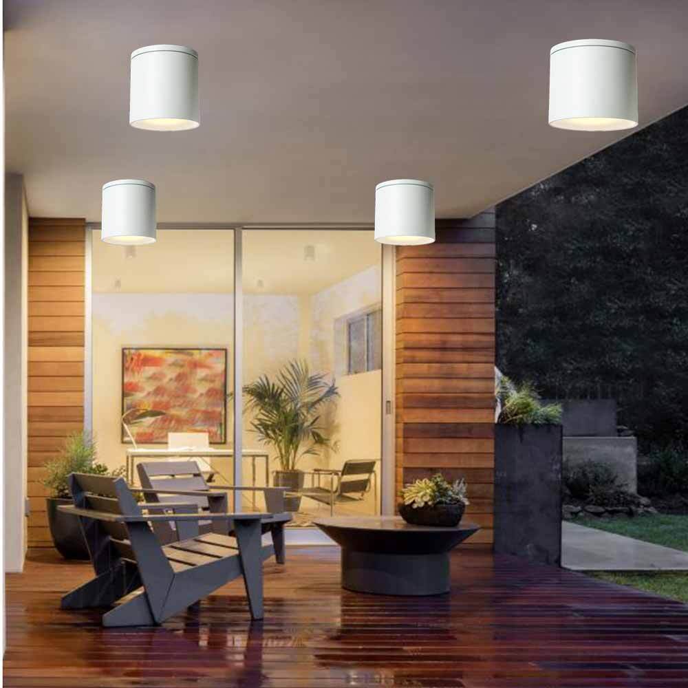 Applique soffitto a cilindro esterno – Supporto GU10, per balcone o terrazzo, protezione IP54 - ambraled
