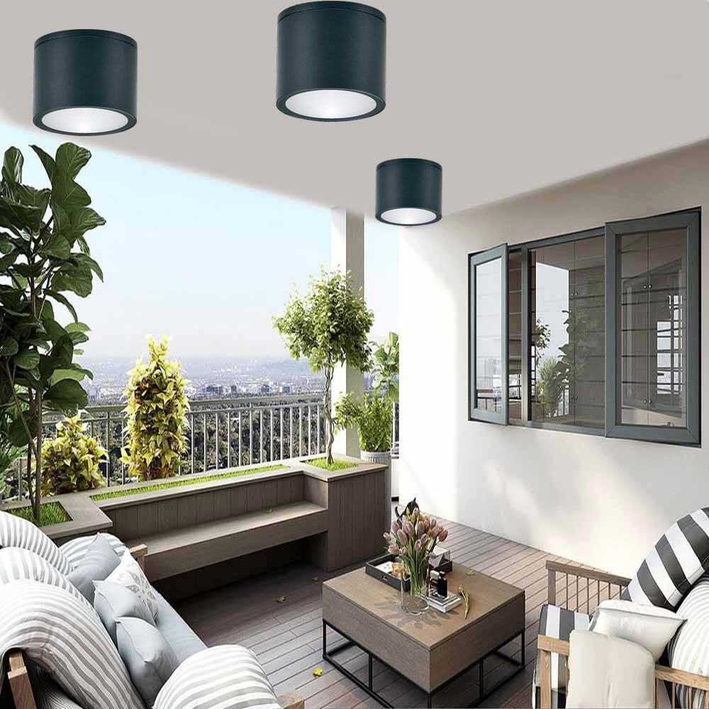 Applique soffitto a cilindro esterno – Supporto GU10, per balcone o terrazzo, protezione IP54 - ambraled