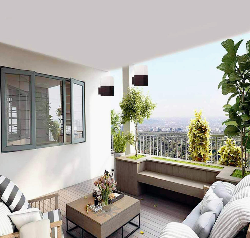 Lampada esterna in alluminio E27 – Impermeabile IP44, per facciate e balconi - ambraled
