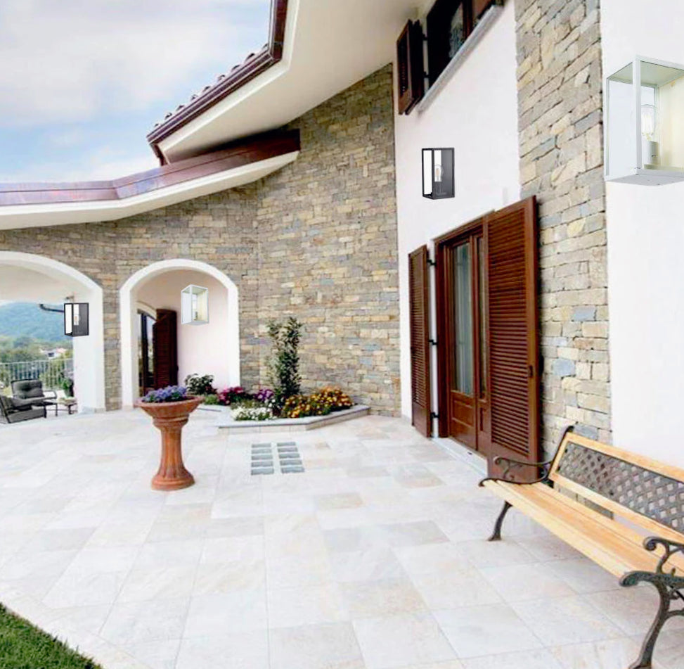 Lampada esterna rustica E27 – Ideale per illuminazione di facciate, terrazzi e giardini - ambraled