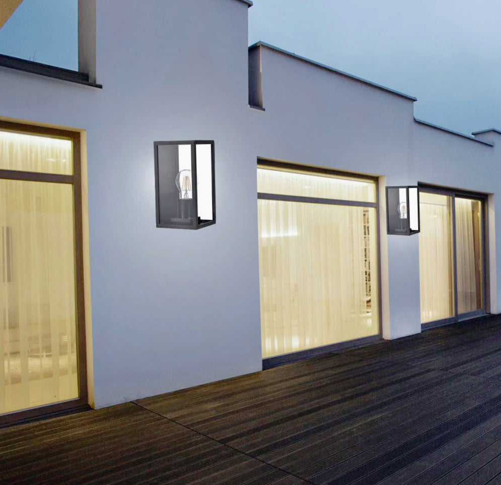 Lampada esterna rustica E27 – Ideale per illuminazione di facciate, terrazzi e giardini - ambraled