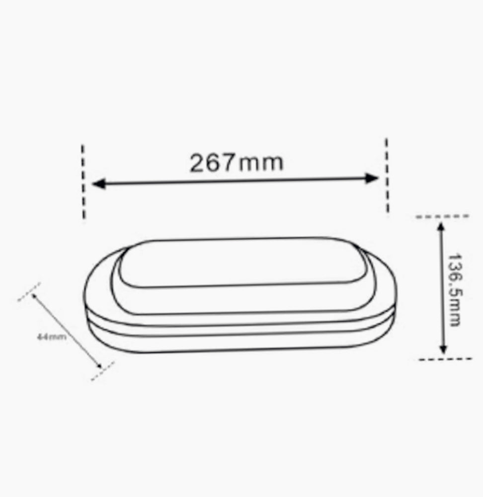 Applique parete ovale a led 23W plafoniera a soffitto IP54 CCT switch - ambraled