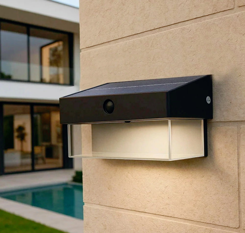 Applique a LED solare con sensore di movimento – 3 modalità luce, 6000K (luce fredda), protezione IP54 - ambraled