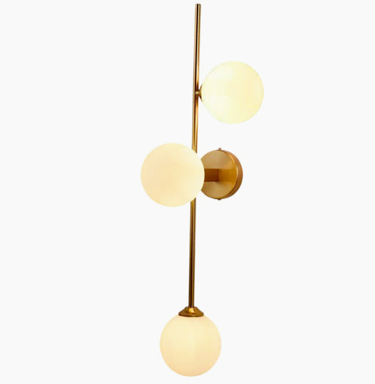 Applique a parete in bronzo – Tre sfere opache, design minimal, attacco G9 - ambraled