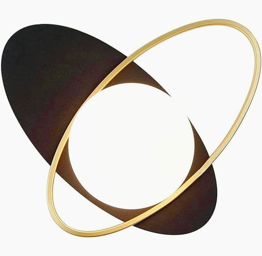 Applique a parete in metallo nero e oro – Con sfera opaca, attacco G9 - ambraled