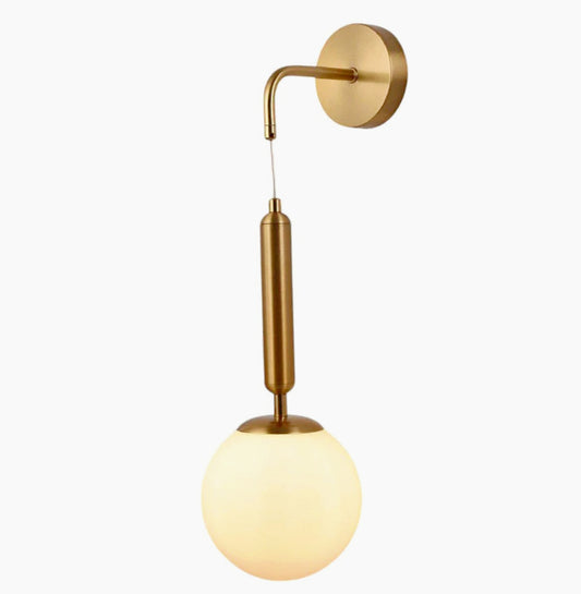 Applique a parete pendente in bronzo – Con sfera opaca, attacco G9 - ambraled