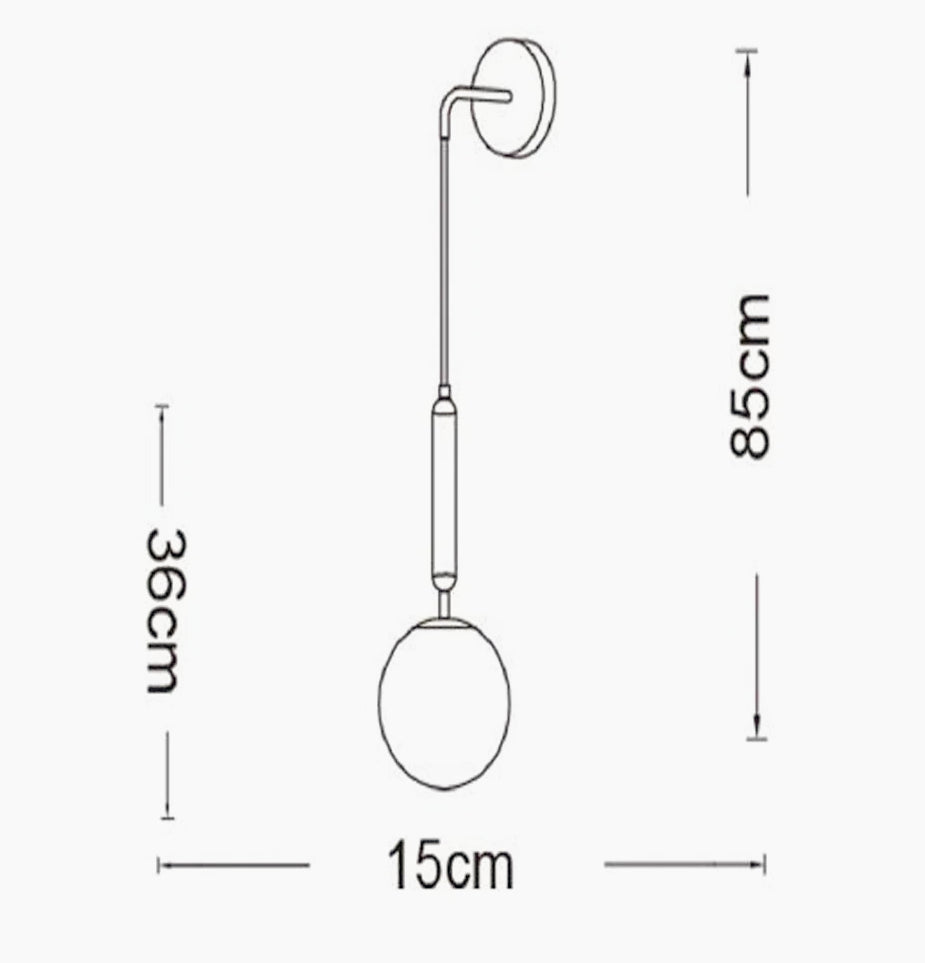 Applique a parete pendente in bronzo – Con sfera opaca, attacco G9 - ambraled