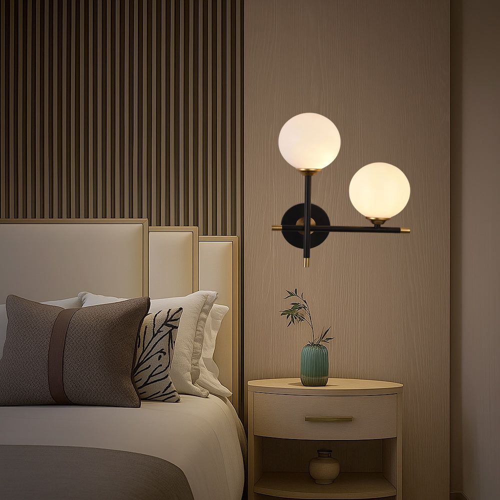 Applique da parete doppia sfera illuminazione decorativa 2 attacchi G9