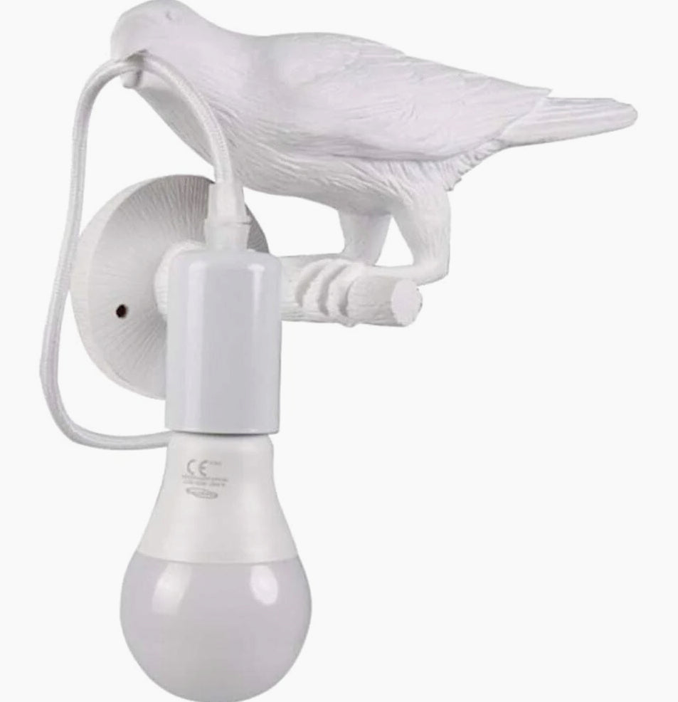 Applique decorativa a forma di corvo per muro – Attacco E27 - ambraled