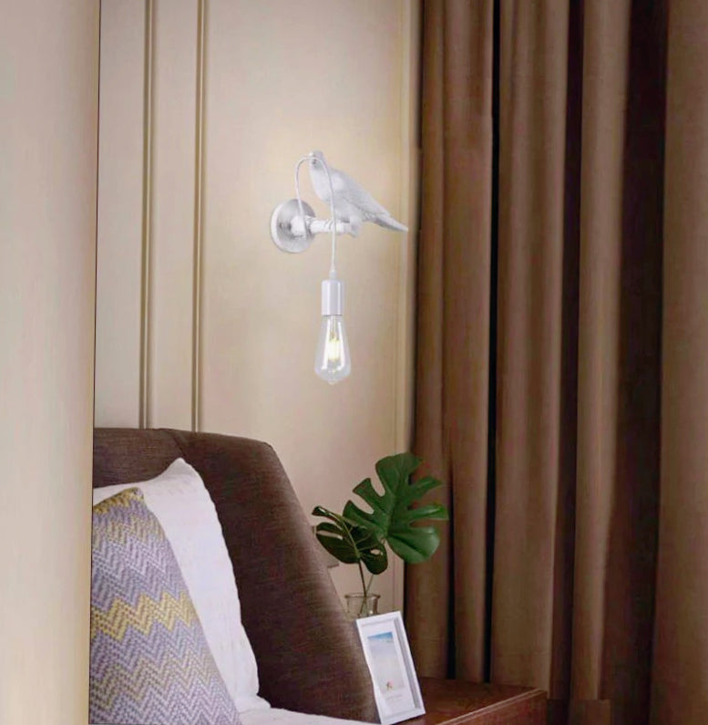 Applique decorativa a forma di corvo per muro – Attacco E27 - ambraled