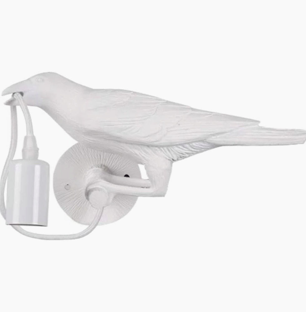 Applique decorativa a forma di corvo per muro – Attacco E27 - ambraled