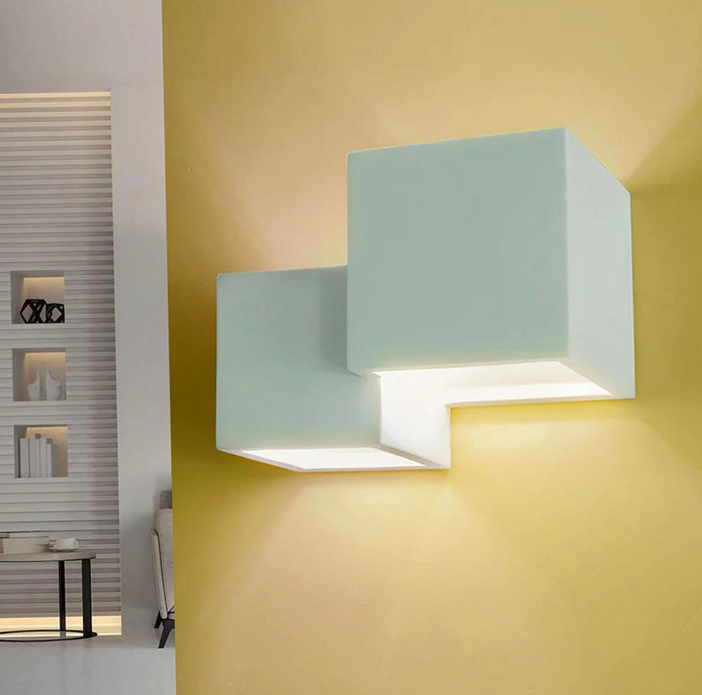 Applique in gesso 2 cubi – Doppia emissione di luce up & down con attacco G9 - ambraled