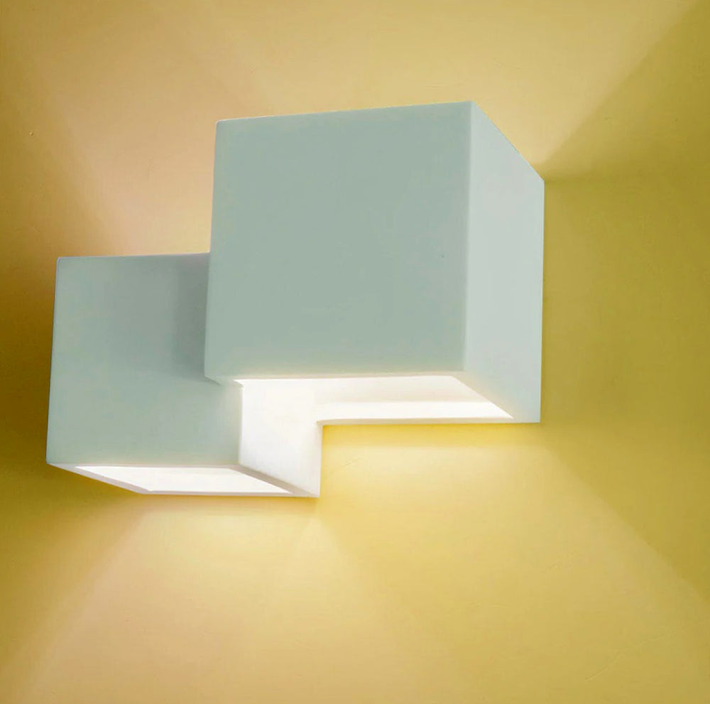 Applique in gesso 2 cubi – Doppia emissione di luce up & down con attacco G9 - ambraled