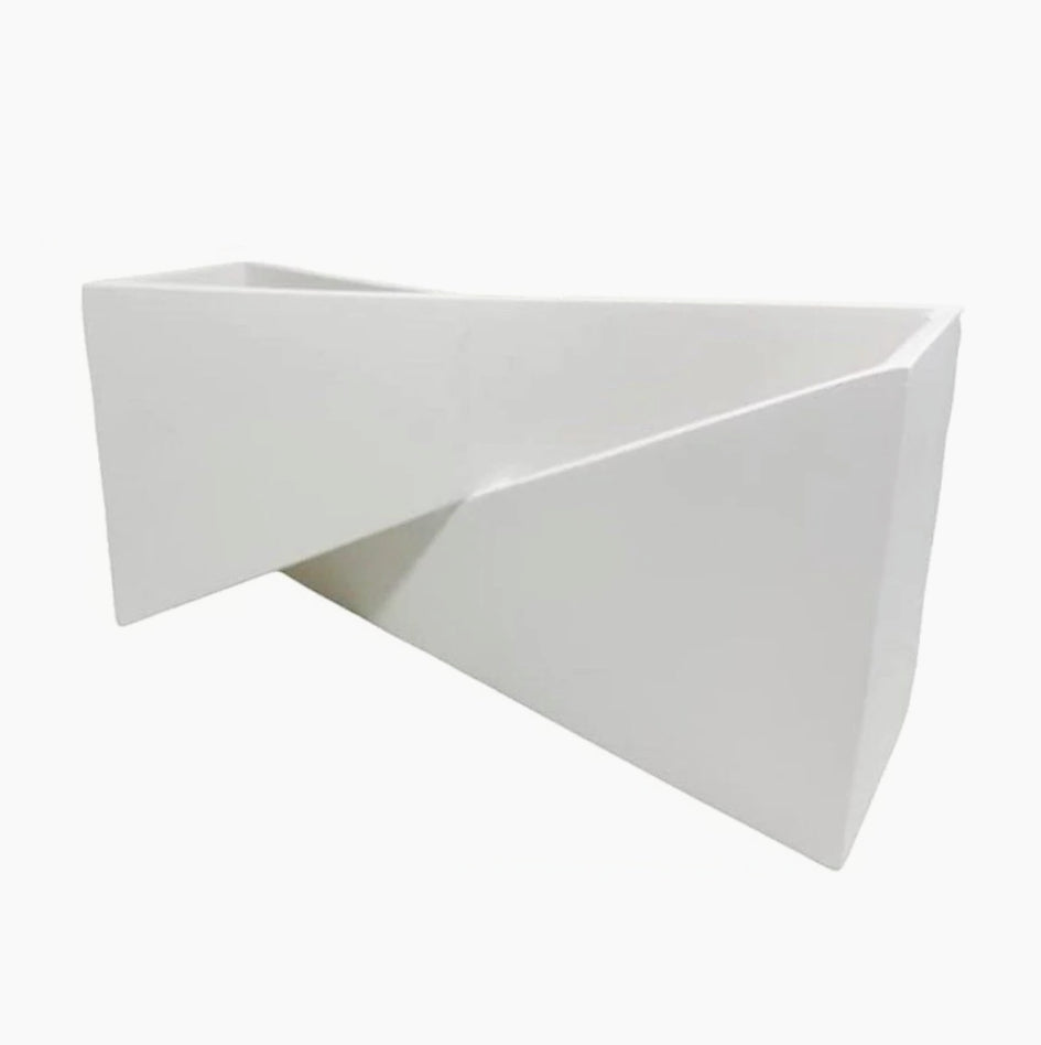 Applique in gesso rettangolare incrociato per parete – Illuminazione doppia (up & down), lampadina G9 - ambraled