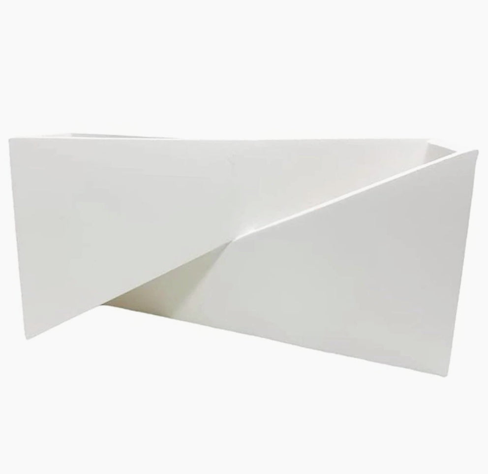 Applique in gesso rettangolare incrociato per parete – Illuminazione doppia (up & down), lampadina G9 - ambraled