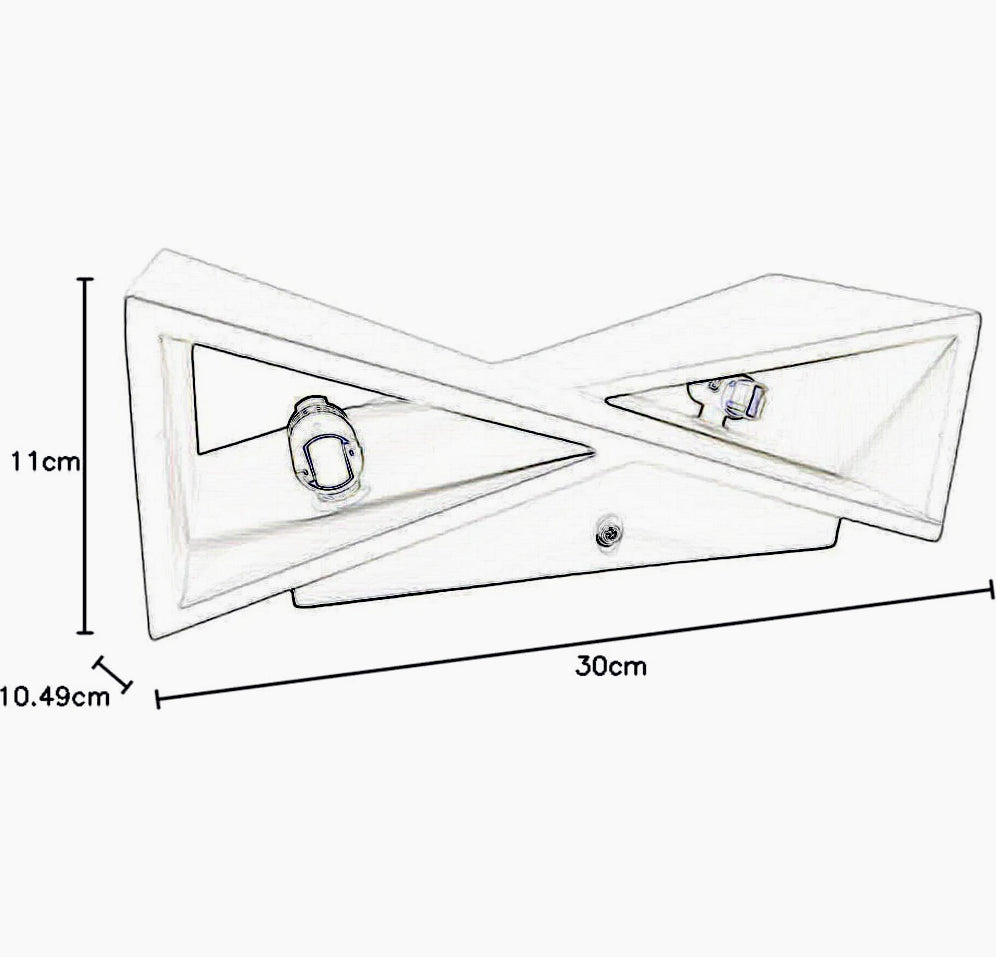 Applique in gesso rettangolare incrociato per parete – Illuminazione doppia (up & down), lampadina G9 - ambraled