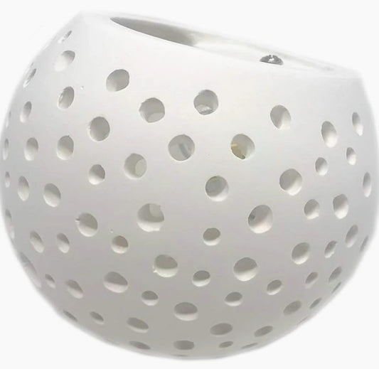 Applique in gesso traforato tonda per parete – Illuminazione doppia (up & down), lampadina G9 - ambraled
