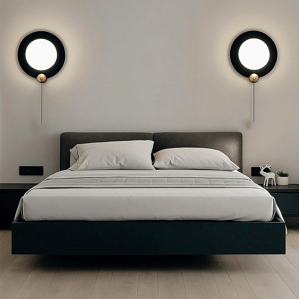 Applique moderna tonda 10W – Colore nero e oro, con tecnologia CCT (regolazione temperatura colore) - ambraled
